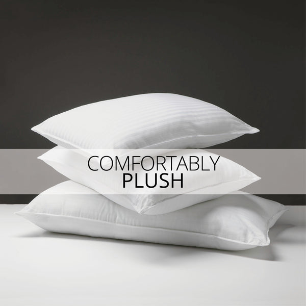 Stacked best feather pillows by Bellazure are comfortably plush
