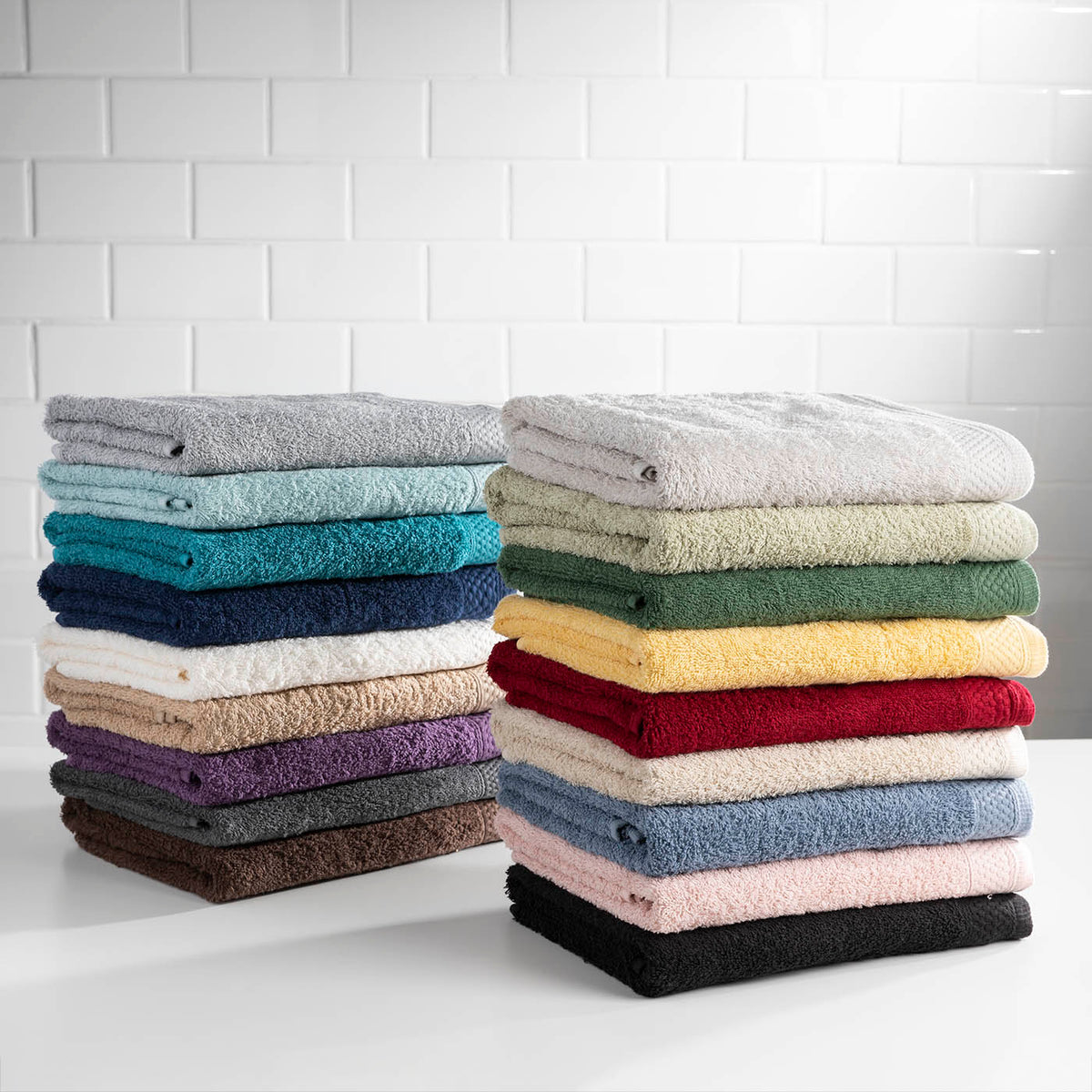 Arkwright Bulk Case of 24 Bath Towels, 25x52, 100% Heavy Cotton, Black, Size: 25 x 52