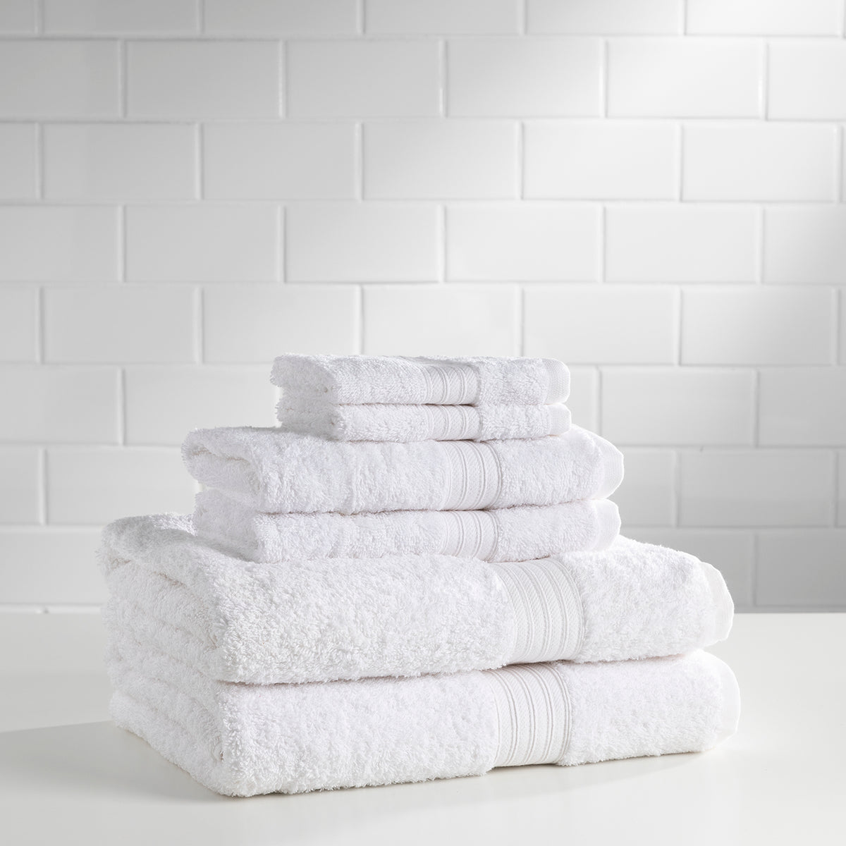 Sobel Westex Traditional 6 Piece Cotton Bath Towel Set, Gray 