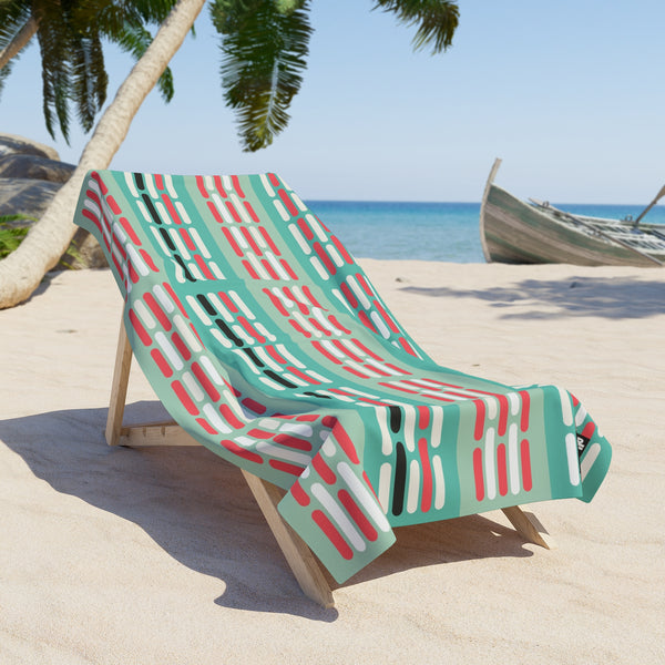 Pill Pattern Beach Towel - Mint