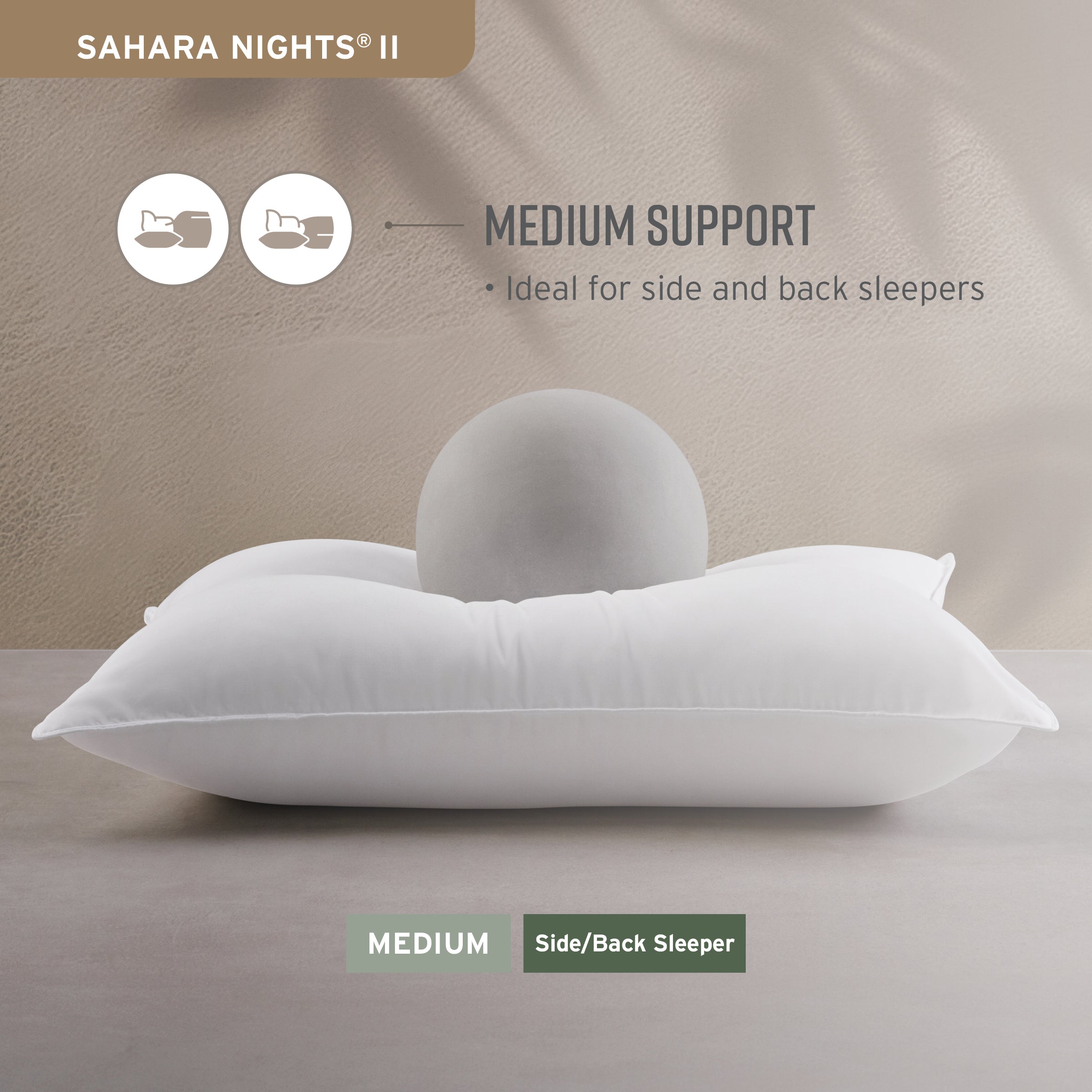 Sahara Nights II Firm Microfiber Pillow for Back Sleepers