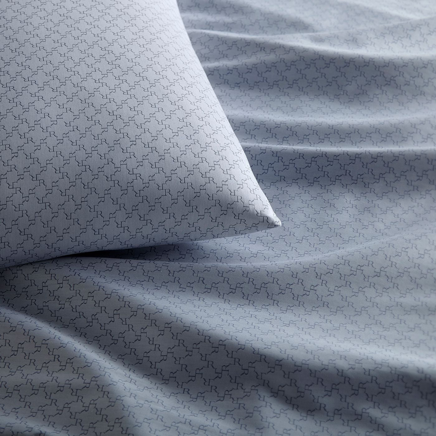 Sobel Westex Signature 100% Cotton Hotel Sheet Collection | Blue, Twin / Taupe