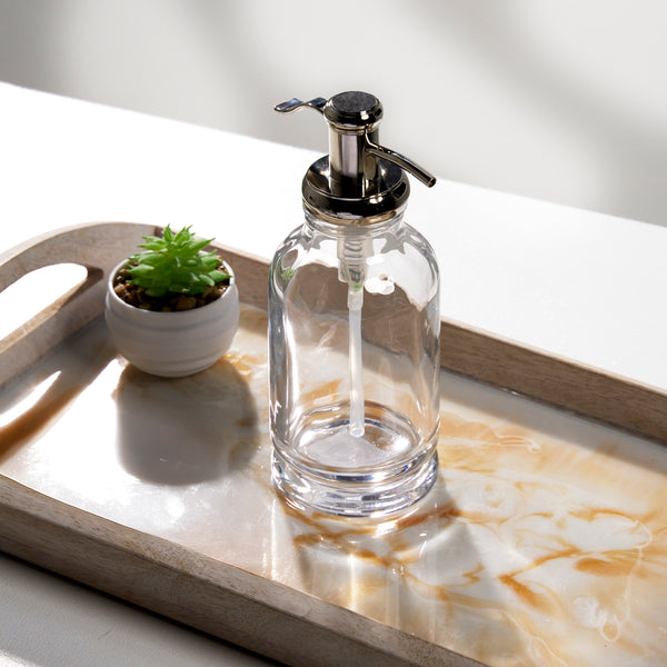 Clear Glass Soap Dispenser