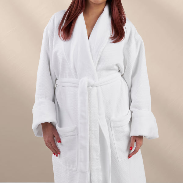 Spa Glow Waffle Jacquard Bath Robe Urbana