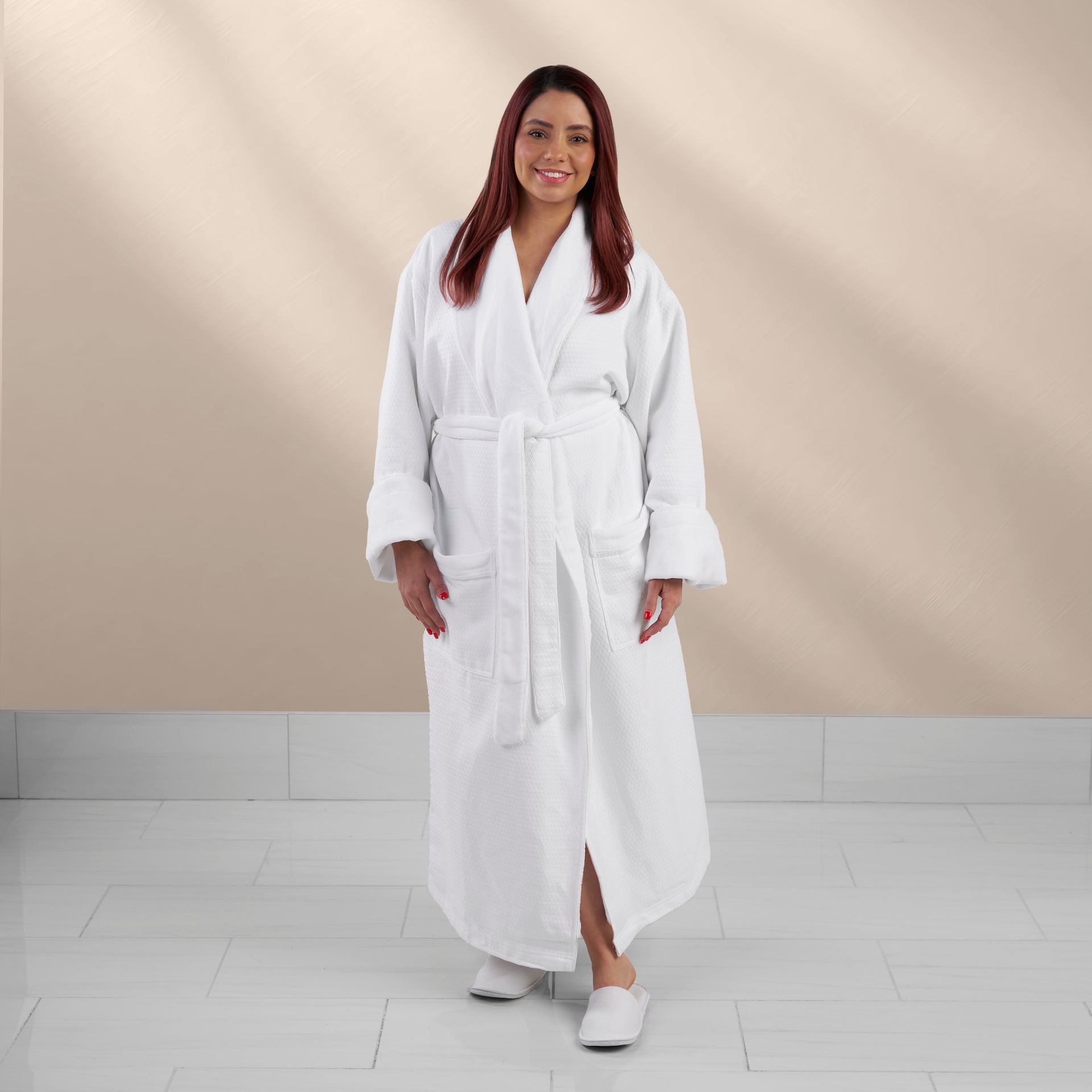 luxury spa dressing gowns Deluxe Plush Bathrobe | White