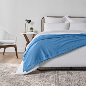 Sobellux Hotel Ultra Soft Fleece Blanket – Ice, Light Blue, 100% Spun Polyester, Pilling-Free