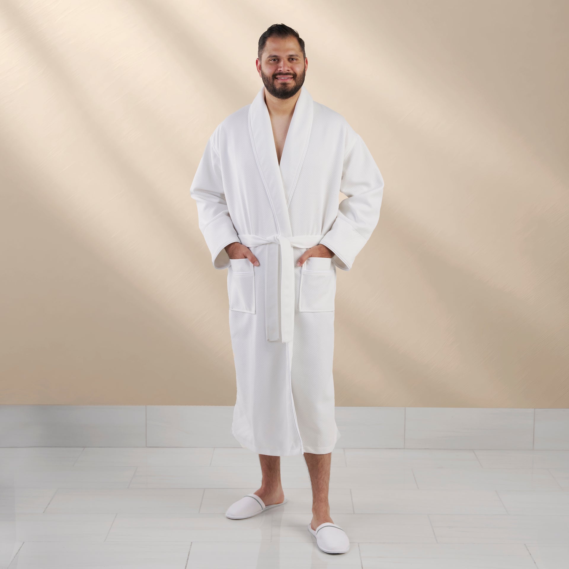 white dressing gown Fluffy The Oodie Aprils magnificently patterned lace will steal your heart in this cotton blend gown thats as beautiful as you Turkish Cotton Mens Terry Dressing