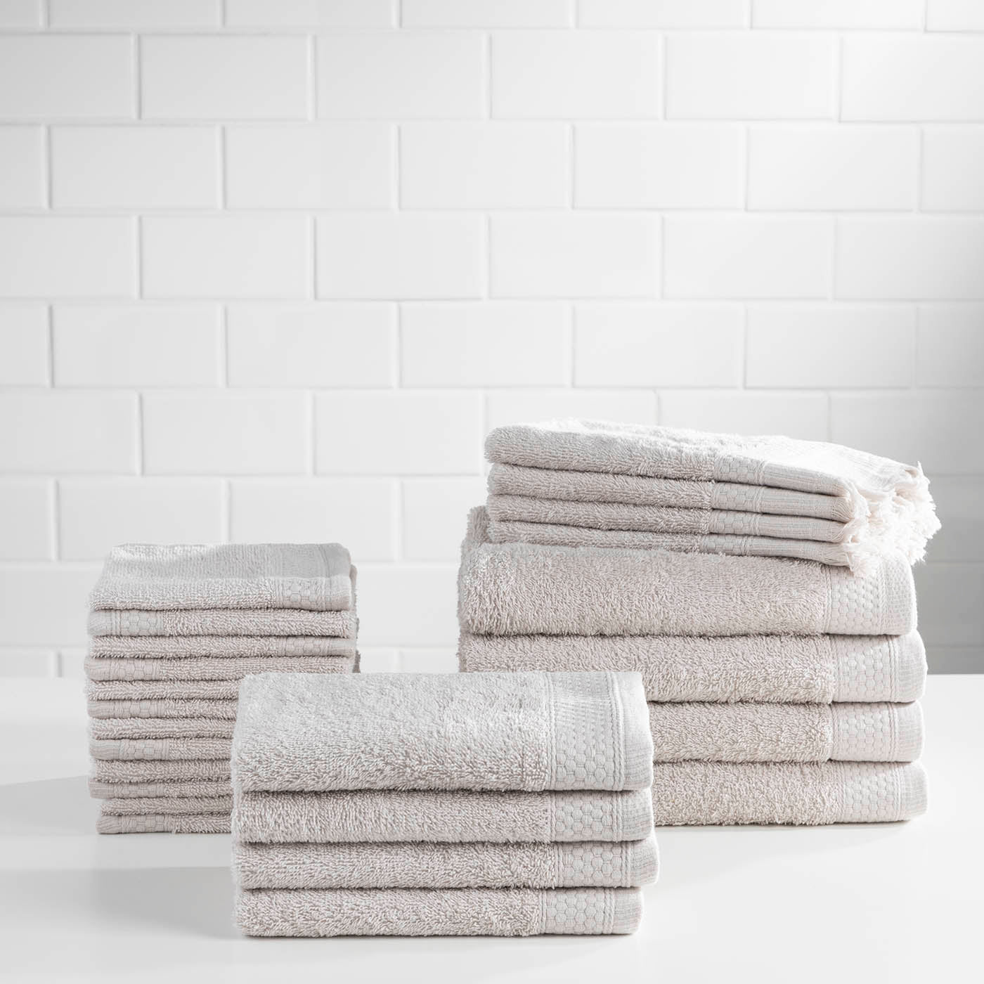 Natte Rustic Herringbone Weave Linen Bath Towels