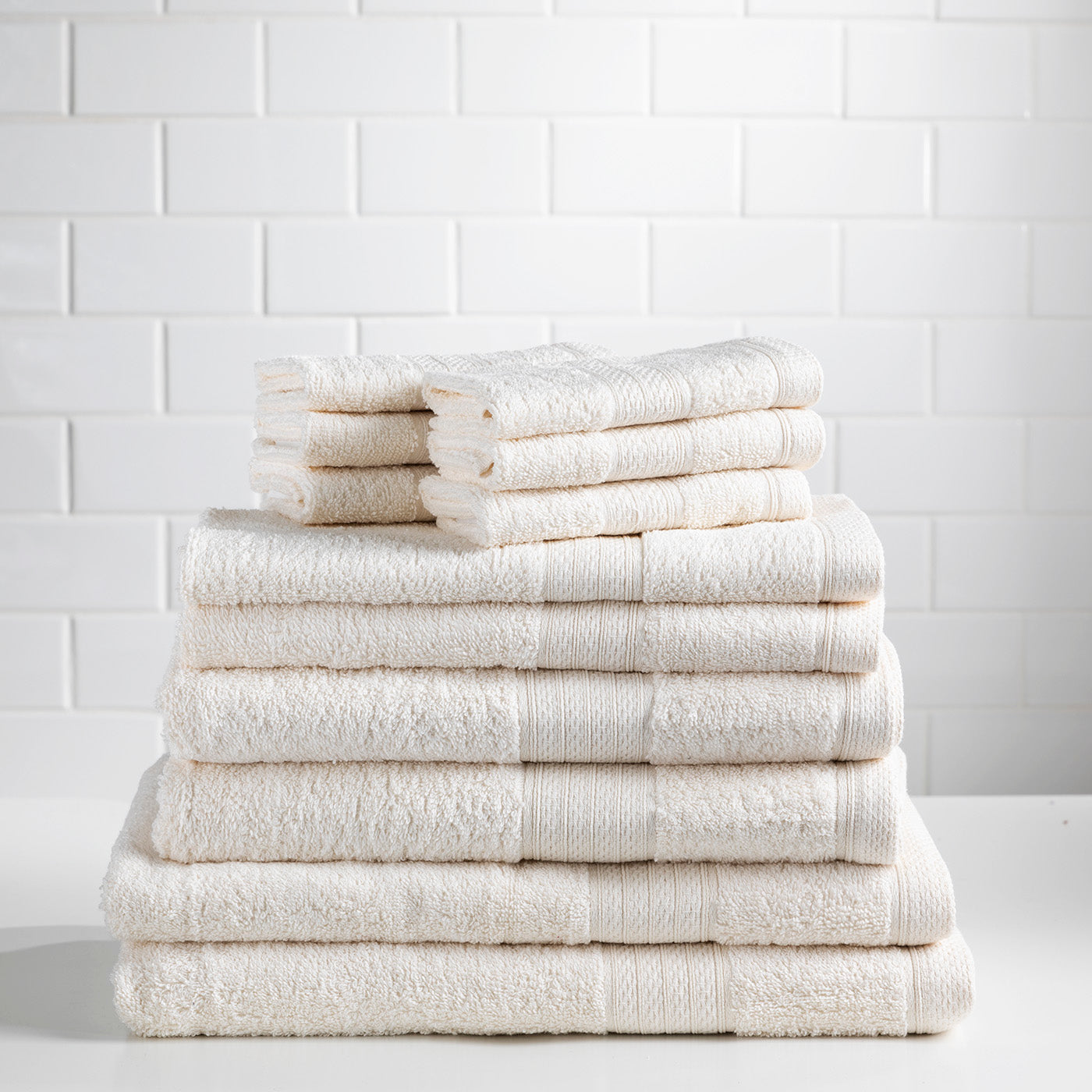 Hotel Collection 2 Bath 2 Hand Towel - Oeko-Tex Quick Dry 4 Set White Gray  New
