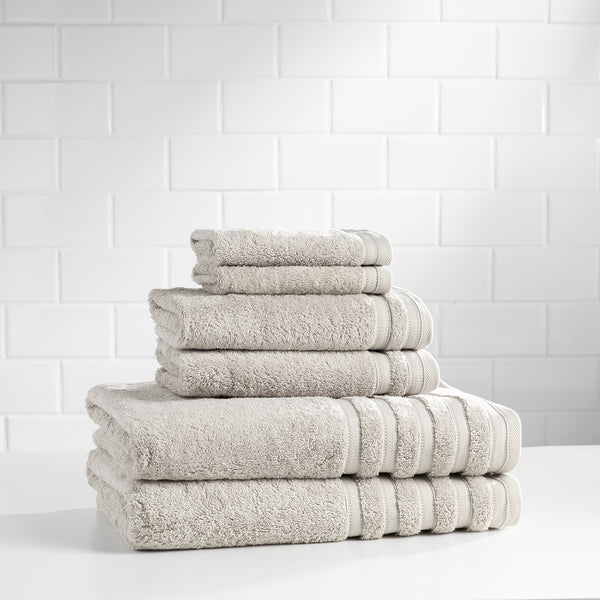 Turkish Cotton 6PC Hotel Bath Towel Set | Sterling Silver