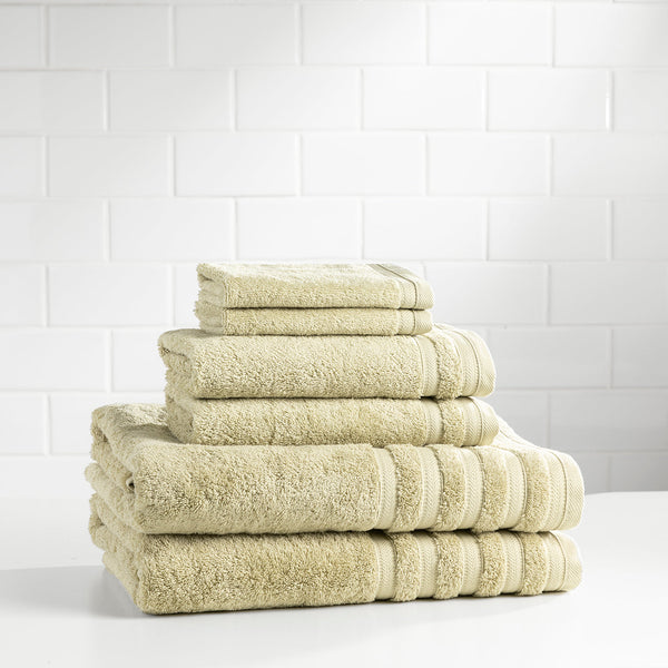 Hotel 6 Piece Turkish Cotton Towel Set | Sage