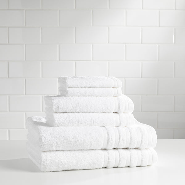 Hotel 6 Piece Turkish Cotton Towel Set | Bright White