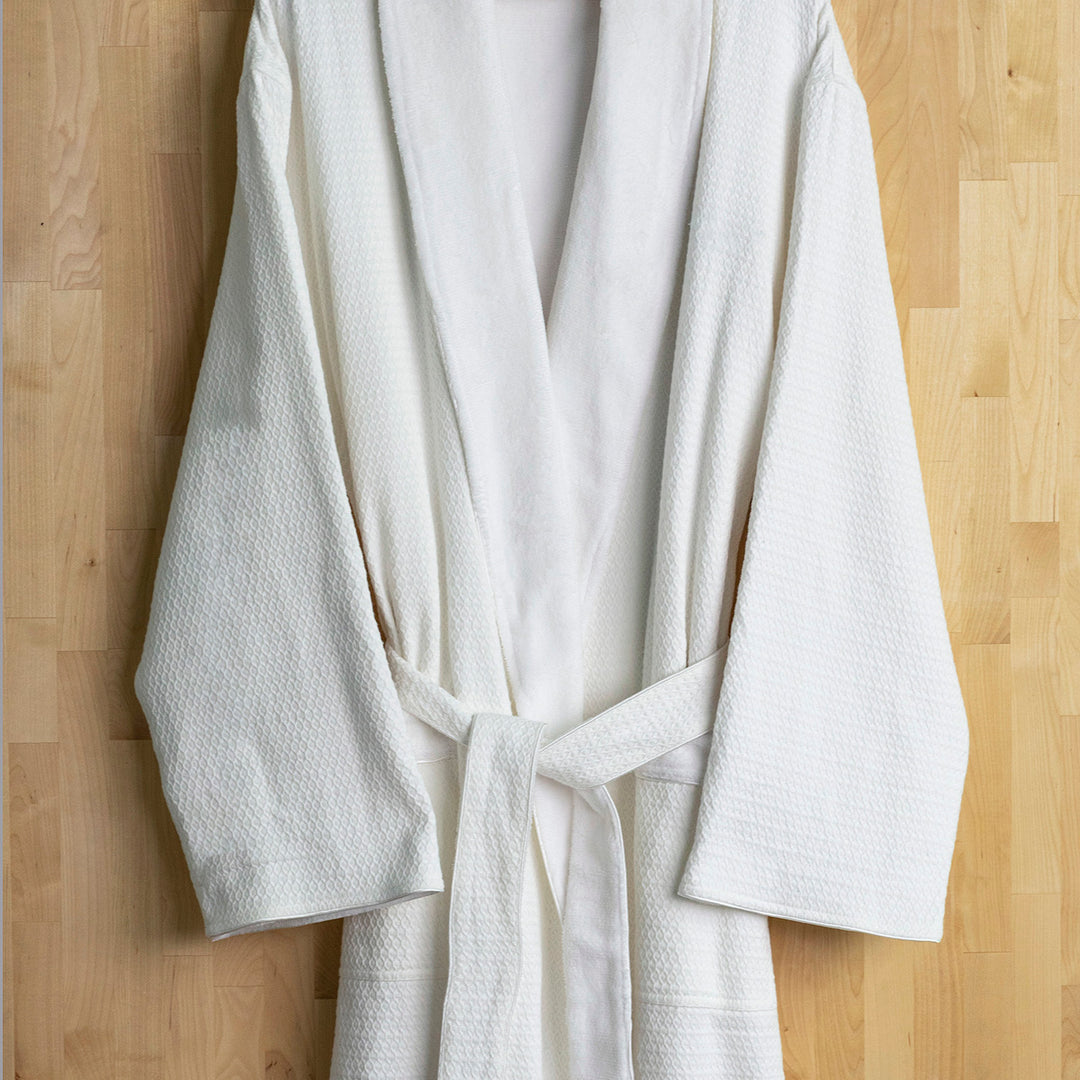 Spa Glow Waffle Jacquard Bath Robe – Luxurious & Absorbent