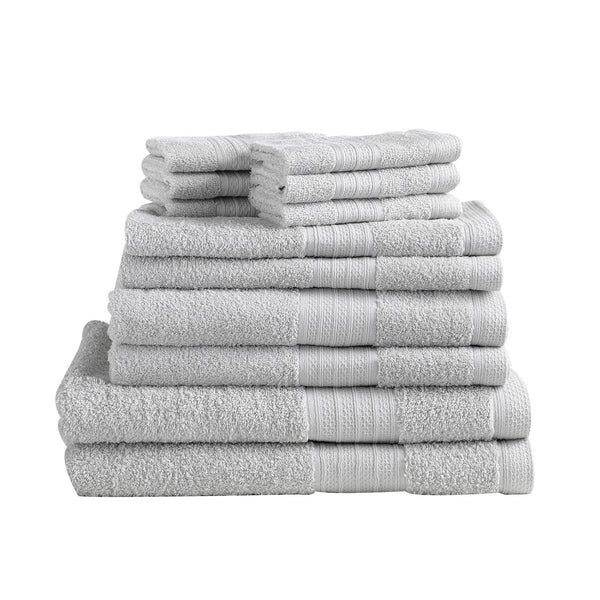 Lavish Home 12pc Gray Cotton Bath Towel Set, Black