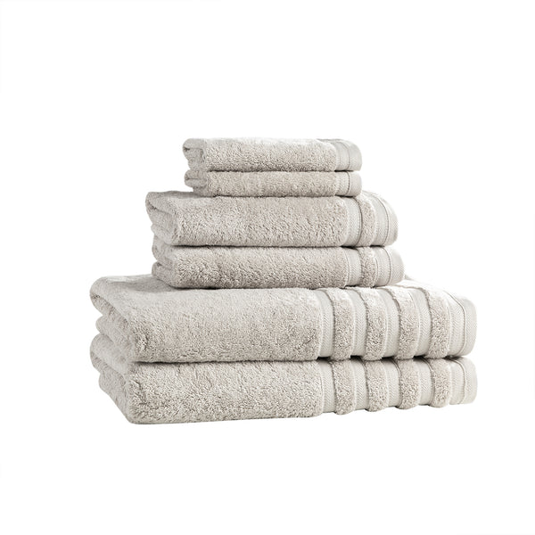 Turkish Cotton 6PC Hotel Bath Towel Set | Sterling Silver