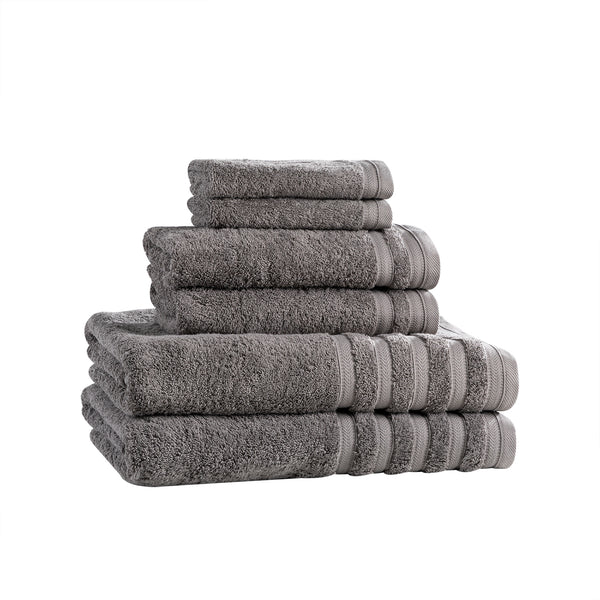 Hotel 6 Piece Turkish Cotton Towel Set | Charcoal