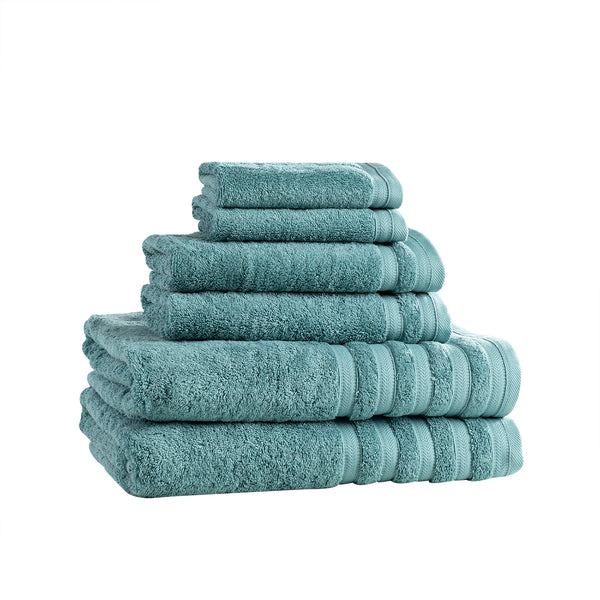 Hotel 6 Piece Turkish Cotton Towel Set | Smoke Blue