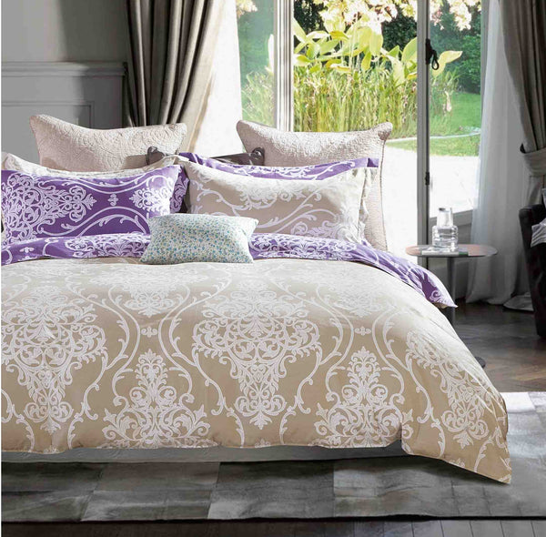 Damask Cotton Reversible Comforter Set
